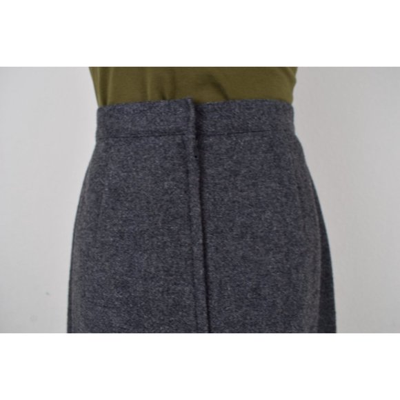Vintage 80s Charcoal Gray Wool combo Midi Skirt size 8 | 27 waist - Picture 4 of 9